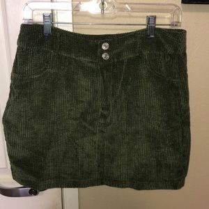 Green corduroy skirt